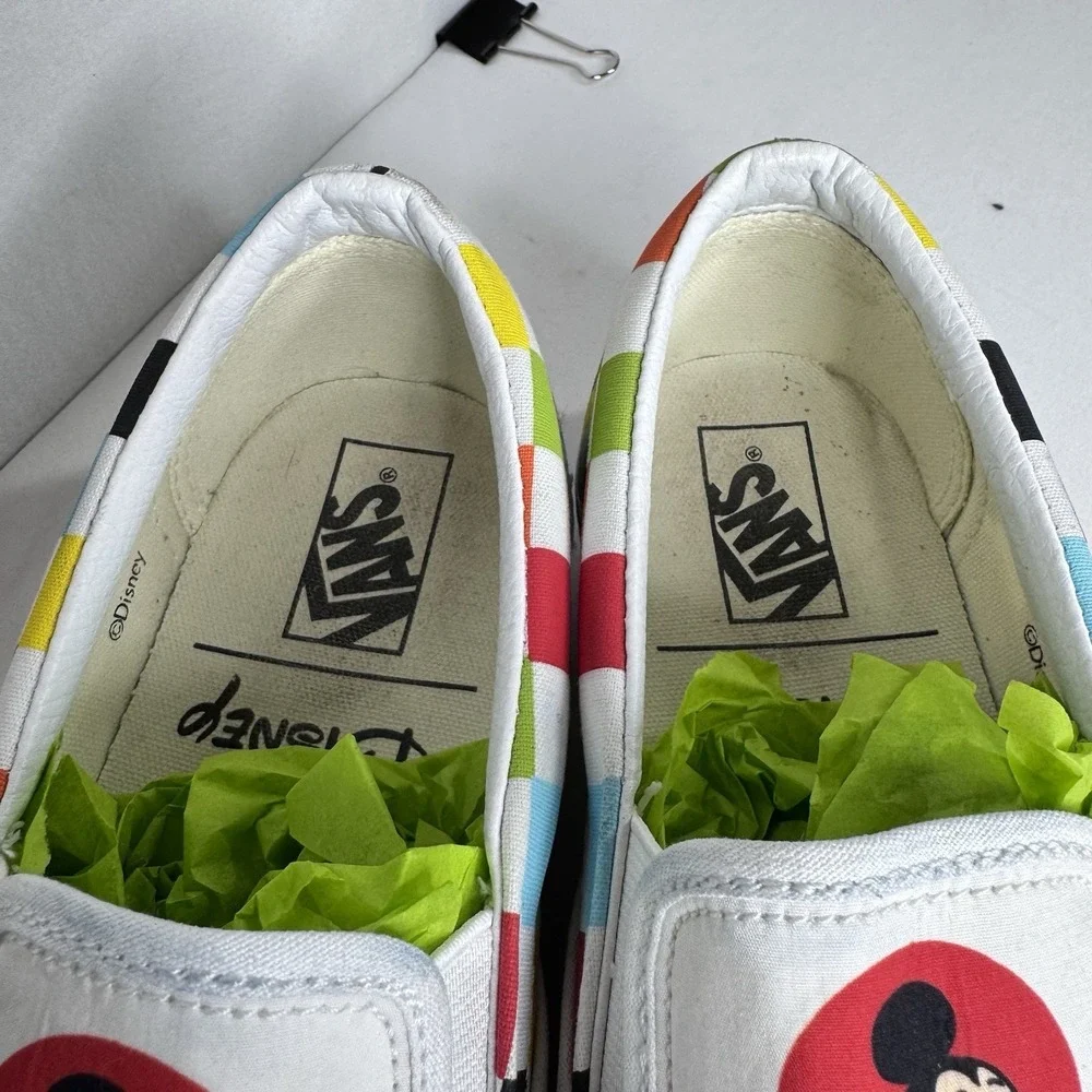 Disney Parks 50th Mickey &‎ Friends Vans Off The Wall Slip On Shoes Mens 12